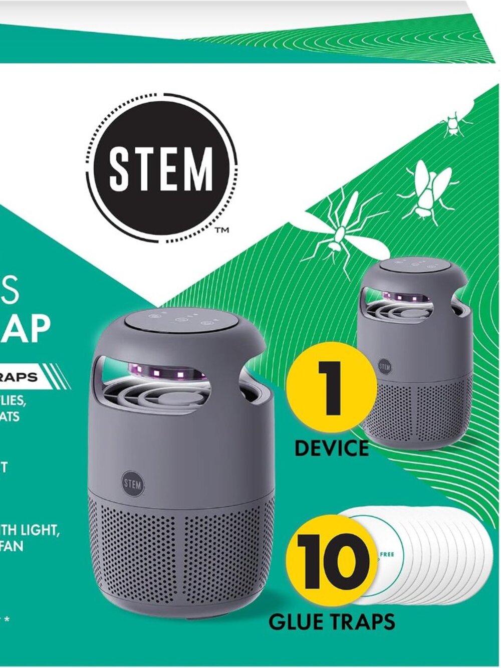 STEM Flying Insect Fan Trap for Indoor Bug Control, Attracts Mosquitoes